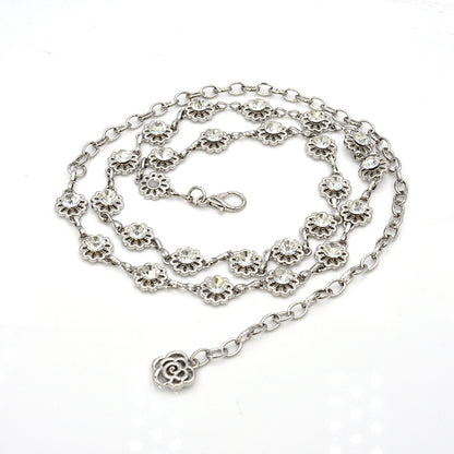 Shiny rhinestone waist chain, versatile