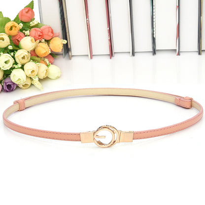 Patent leather women's thin belt