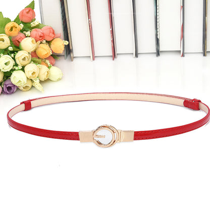 Patent leather women's thin belt