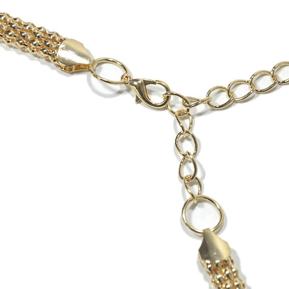 Flower inlaid pearl elastic waist chain