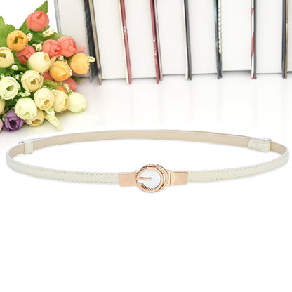 Patent leather women's thin belt