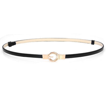 Patent leather women's thin belt