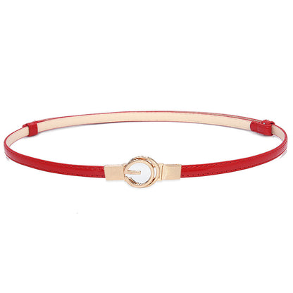 Patent leather women's thin belt