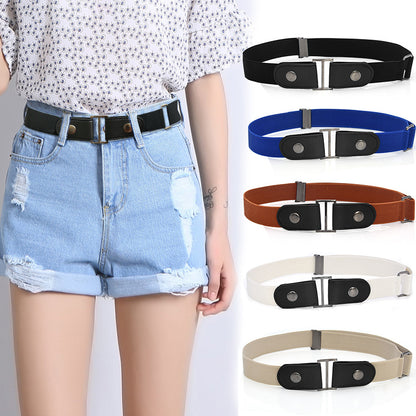 Faux Leather Slim Elastic Belt