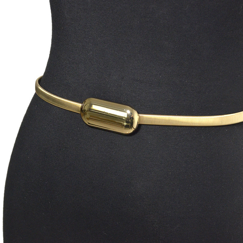 Button head elastic spring waist chain