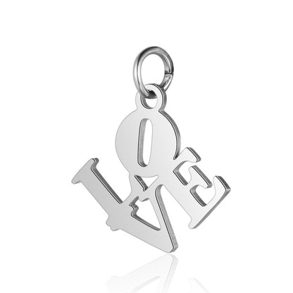 Stainless steel pendant dog paw peach heart pendant