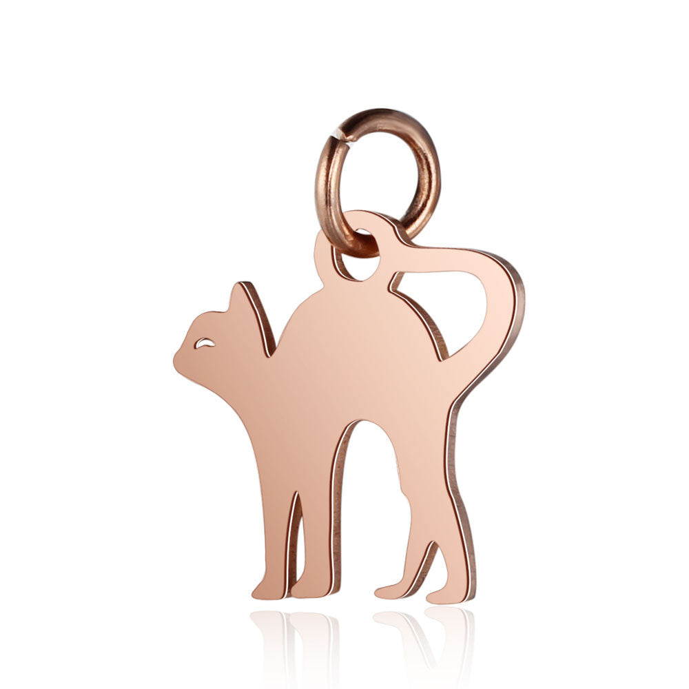 Stainless steel pendant dog paw peach heart pendant