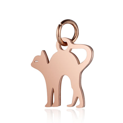Stainless steel pendant dog paw peach heart pendant