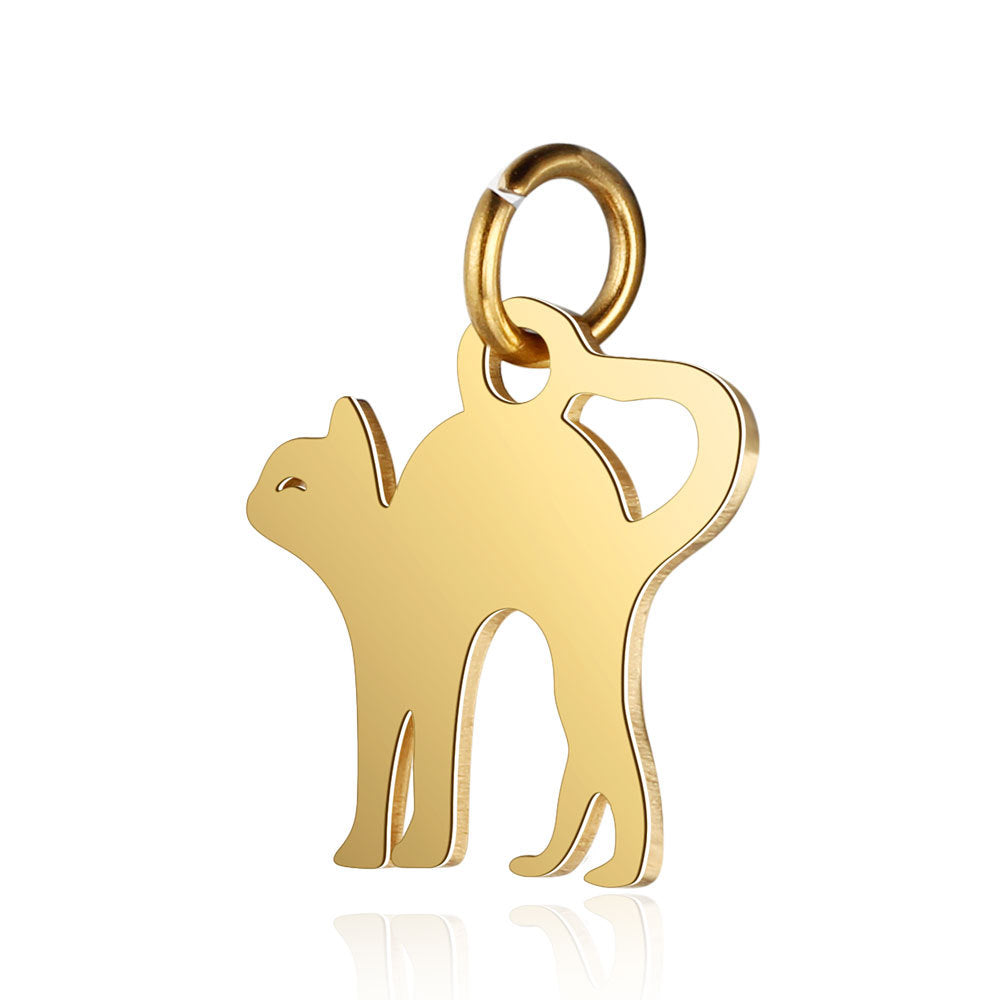 Stainless steel pendant dog paw peach heart pendant