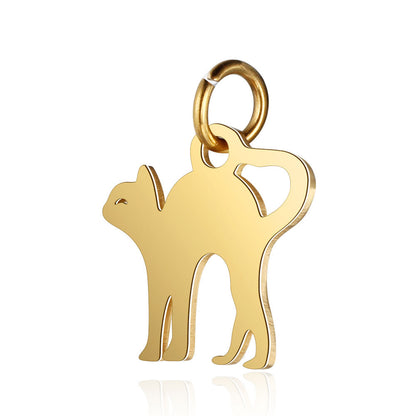 Stainless steel pendant dog paw peach heart pendant