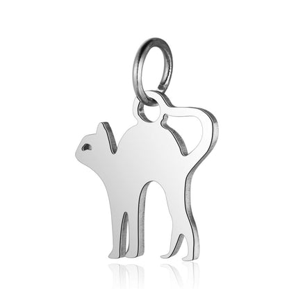 Stainless steel pendant dog paw peach heart pendant