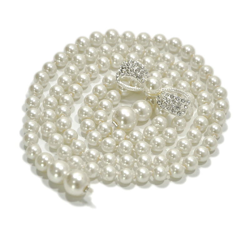 hot sale Pearl thin belt female sweet