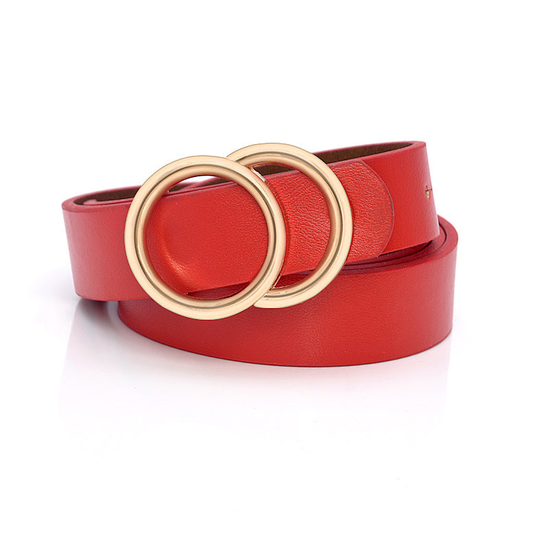 Round buckle head casual men's and women's belts