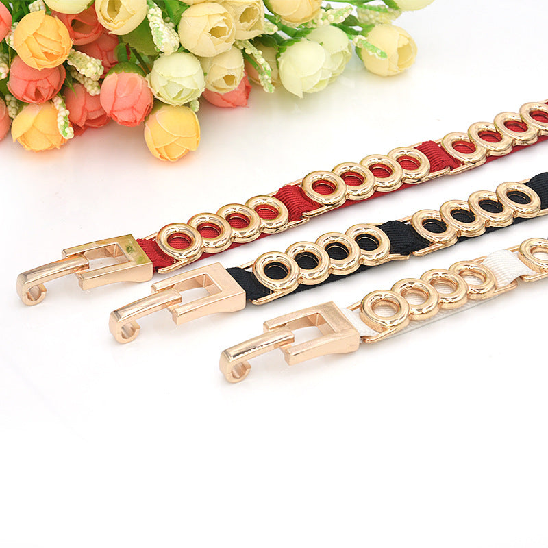 Red Metal Belt Skirt