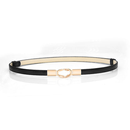 Patent leather decorative thin belt