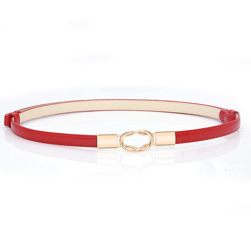Patent leather decorative thin belt