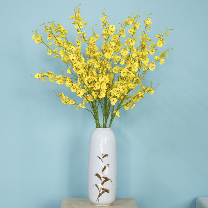 5-pronged dancing orchid yellow head artificial flower