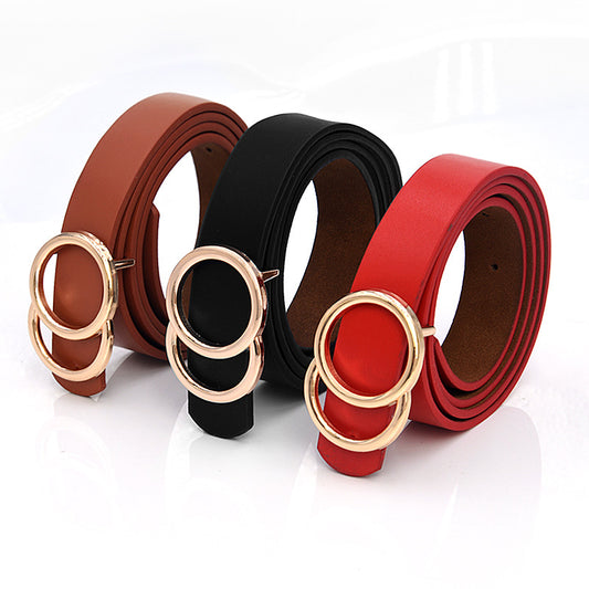 Round buckle head casual men's and women's belts