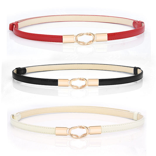 Patent leather decorative thin belt