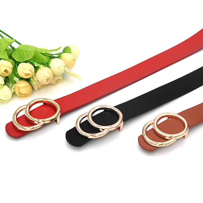 Round buckle head casual men's and women's belts