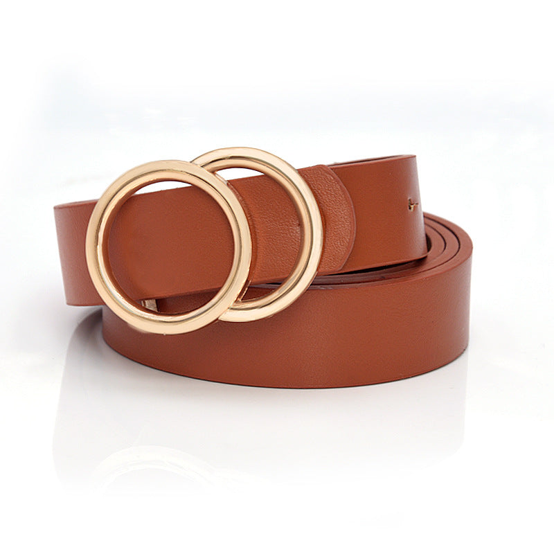 Round buckle head casual men's and women's belts