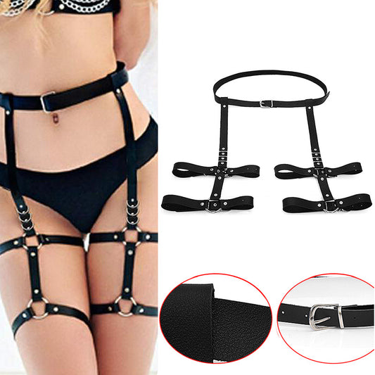 PU leather belt leg ring integrated