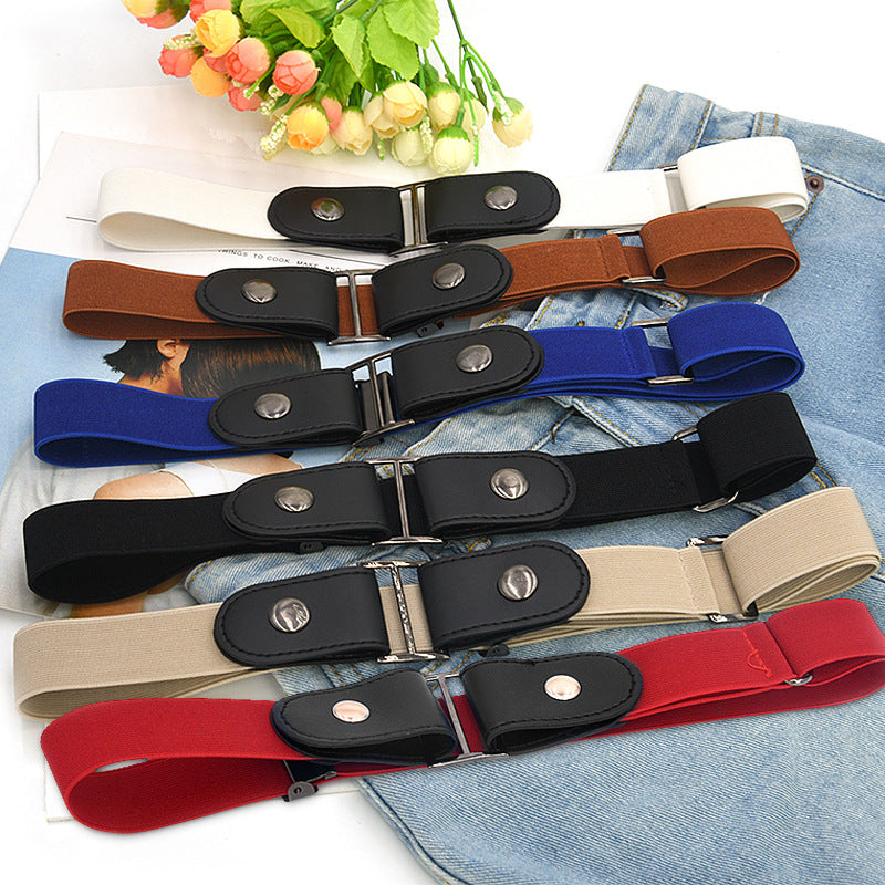 Faux Leather Slim Elastic Belt