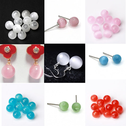 Opal half-hole beads loose beads
