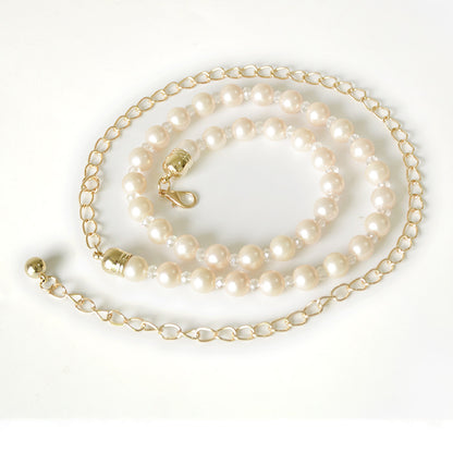 Pearl rose waist chain