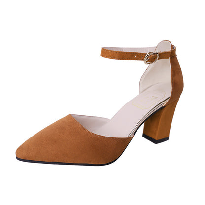 Thick heel women's single shoes wholesale