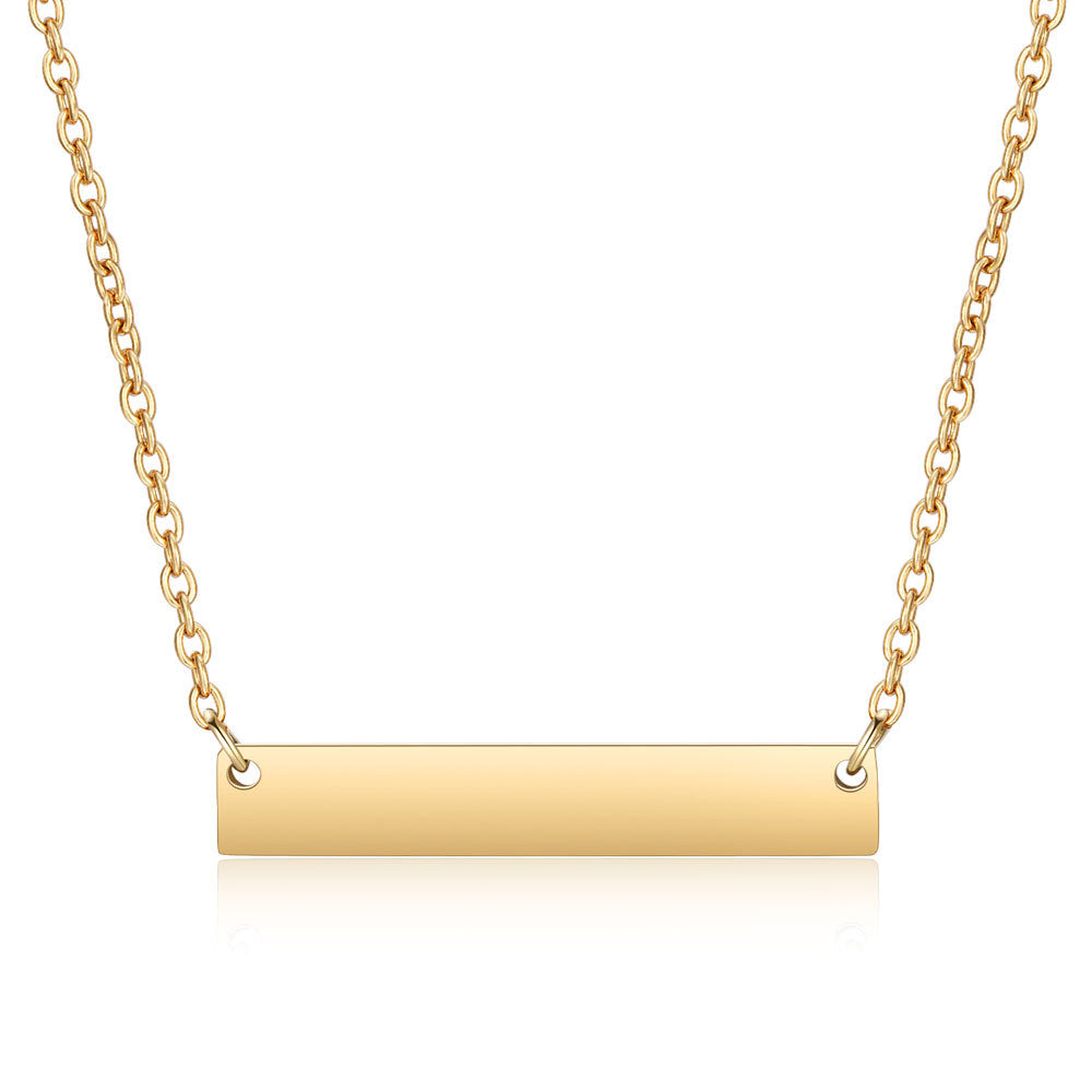 One-line pearl plate titanium steel necklace