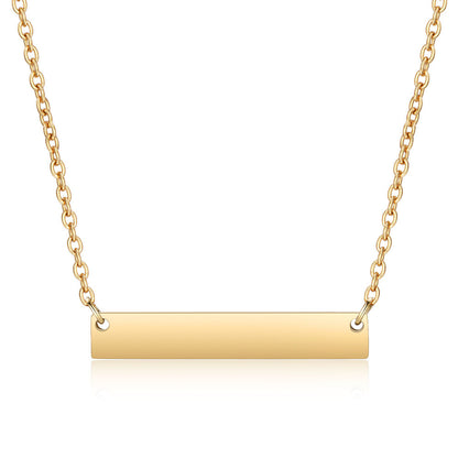 One-line pearl plate titanium steel necklace