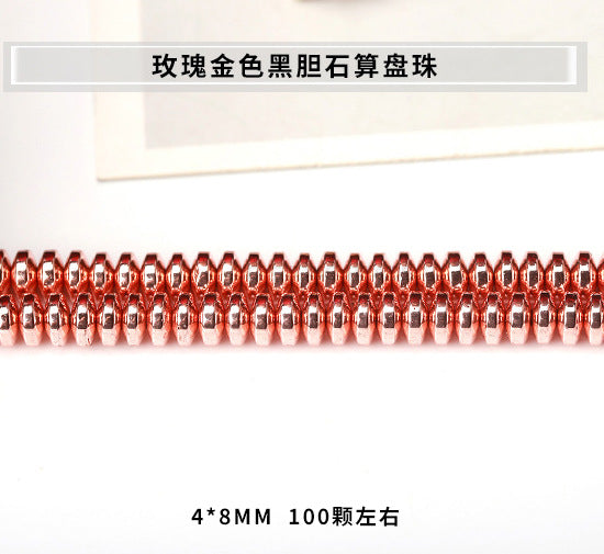 Black gallstone abacus beads DIY necklace bracelet beads