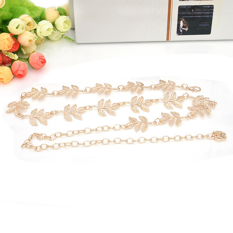 Golden Leaf Ladies Waist Chain