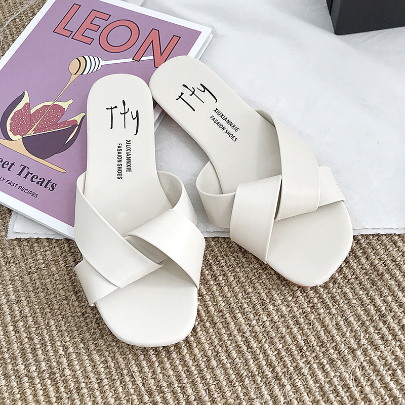 Candy color cool slippers women's summer