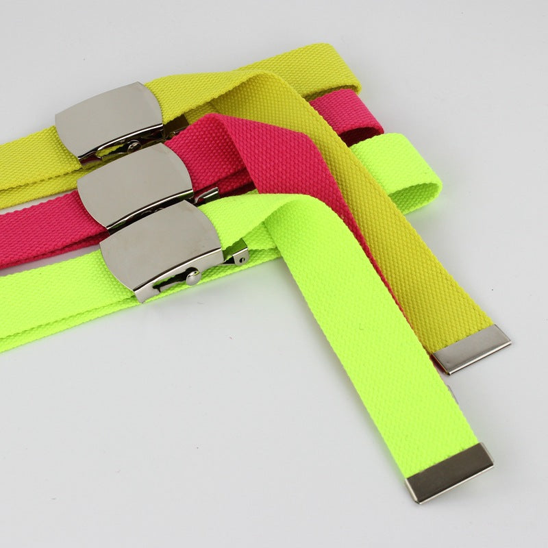 Fluorescent green canvas belt