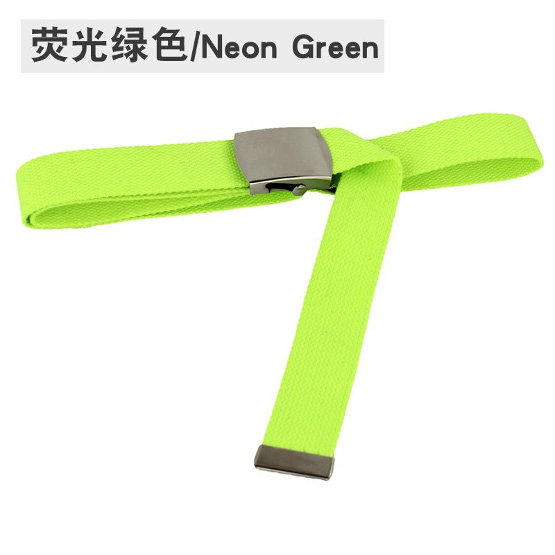 Fluorescent green canvas belt