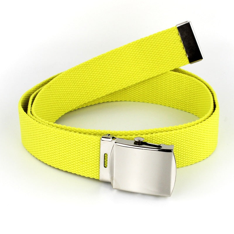 Fluorescent green canvas belt