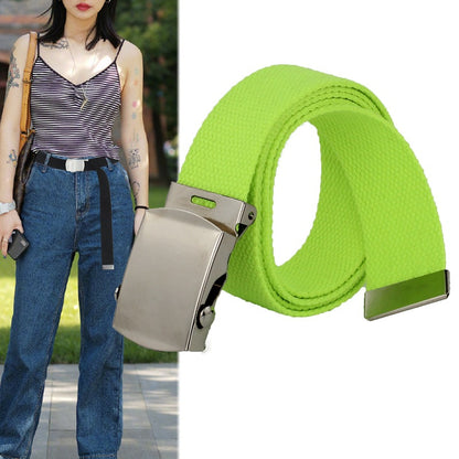 Fluorescent green canvas belt