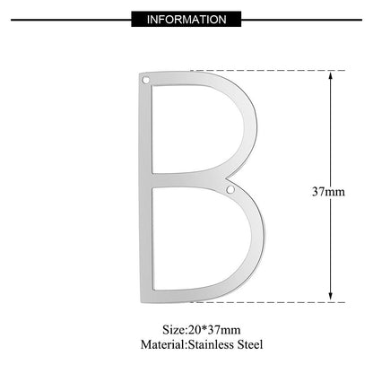 5 pcs/titanium steel letter double hole pendant.