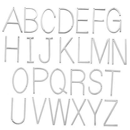 5 pcs/titanium steel letter double hole pendant.