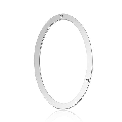 5 pcs/titanium steel letter double hole pendant.