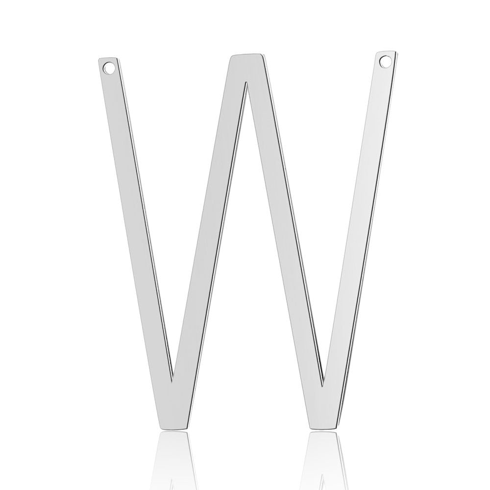 5 pcs/titanium steel letter double hole pendant.