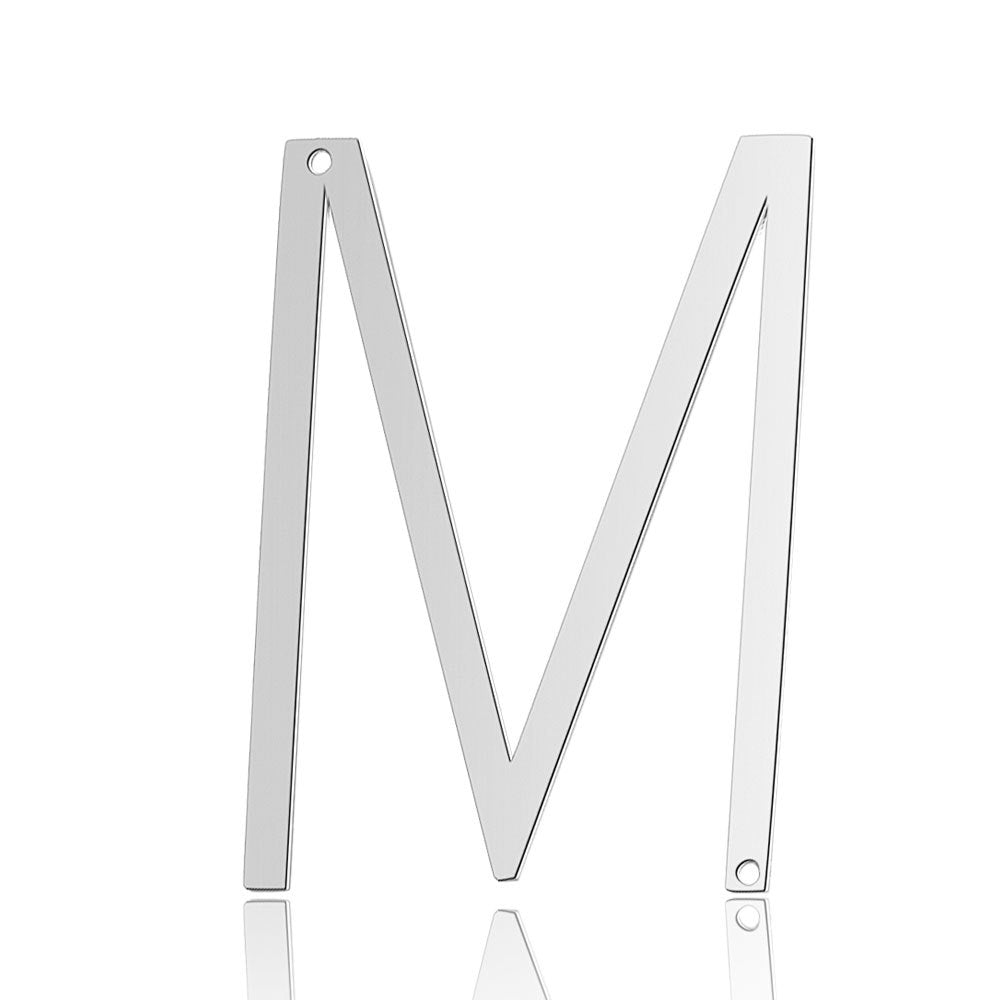 5 pcs/titanium steel letter double hole pendant.