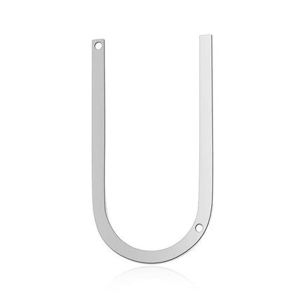 5 pcs/titanium steel letter double hole pendant.