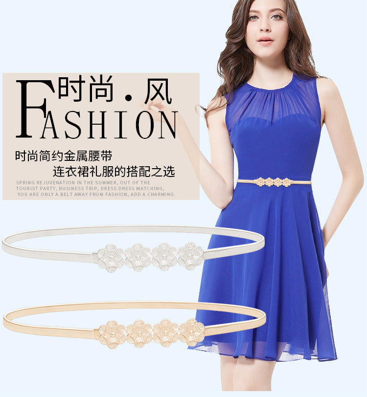 Flower elastic thin belt
