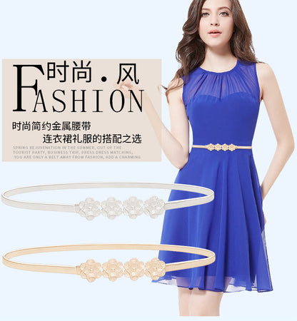 Flower elastic thin belt