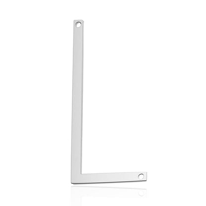 5 pcs/titanium steel letter double hole pendant.