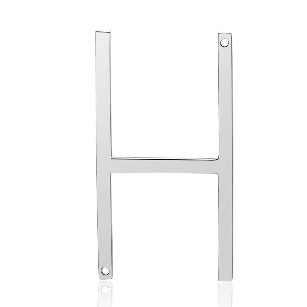 5 pcs/titanium steel letter double hole pendant.