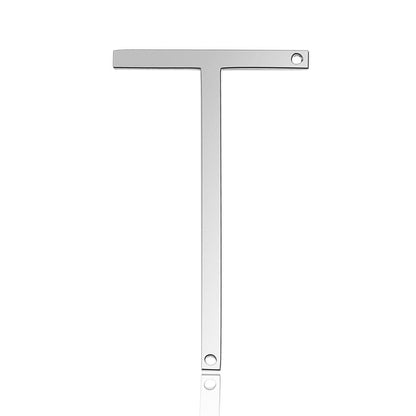 5 pcs/titanium steel letter double hole pendant.